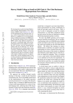 Harvey Mudd College at SemEval-2019 Task 4: The Clint Buchanan
  Hyperpartisan News Detector