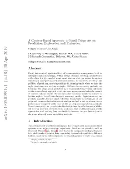 A Content-Based Approach to Email Triage Action Prediction: Exploration
  and Evaluation