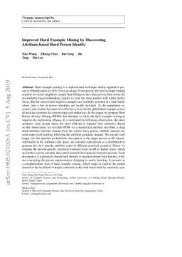 Improved Hard Example Mining by Discovering Attribute-based Hard Person
  Identity