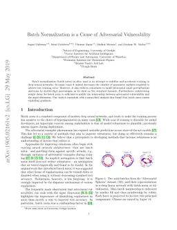 Batch Normalization is a Cause of Adversarial Vulnerability