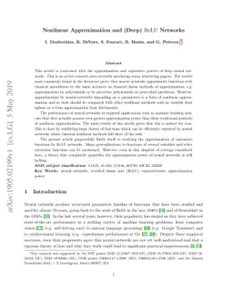 Nonlinear Approximation and (Deep) ReLU Networks