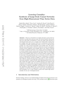 Learning Causality: Synthesis of Large-Scale Causal Networks from
  High-Dimensional Time Series Data