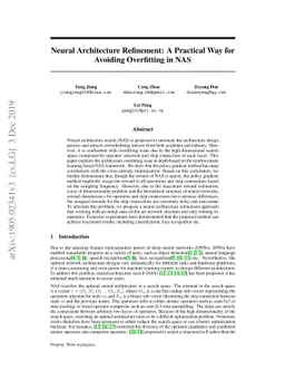 Neural Architecture Refinement: A Practical Way for Avoiding Overfitting
  in NAS
