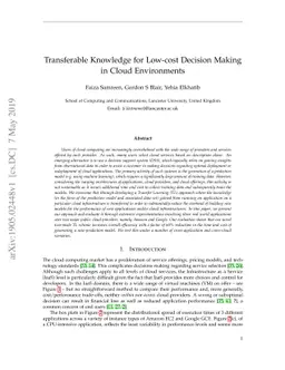 Transferable Knowledge for Low-cost Decision Making in Cloud
  Environments