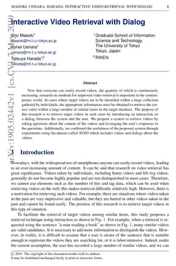 Interactive Video Retrieval with Dialog