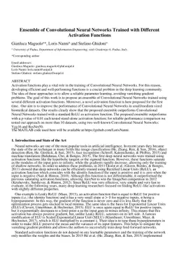 Ensemble of Convolutional Neural Networks Trained with Different
  Activation Functions
