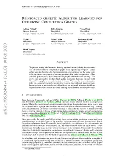 Reinforced Genetic Algorithm Learning for Optimizing Computation Graphs