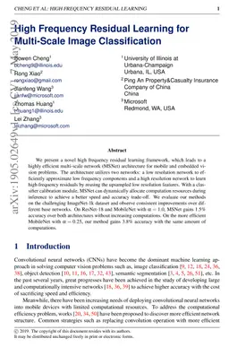 High Frequency Residual Learning for Multi-Scale Image Classification