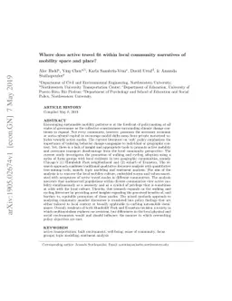 Where does active travel fit within local community narratives of
  mobility space and place?