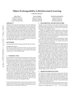 Object Exchangeability in Reinforcement Learning: Extended Abstract