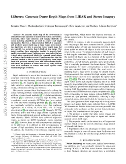 LiStereo: Generate Dense Depth Maps from LIDAR and Stereo Imagery