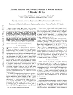 Feature Selection and Feature Extraction in Pattern Analysis: A
  Literature Review