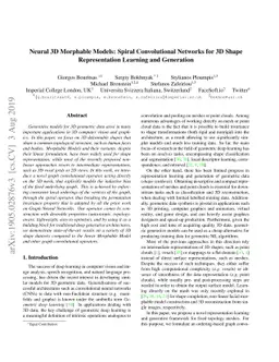 Neural 3D Morphable Models: Spiral Convolutional Networks for 3D Shape
  Representation Learning and Generation