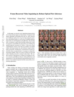 Frame-Recurrent Video Inpainting by Robust Optical Flow Inference