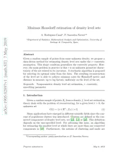 Minimax Hausdorff estimation of density level sets