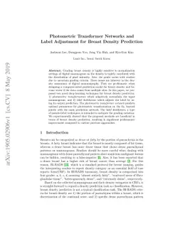 Photometric Transformer Networks and Label Adjustment for Breast Density
  Prediction