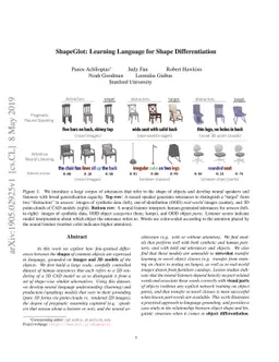 ShapeGlot: Learning Language for Shape Differentiation