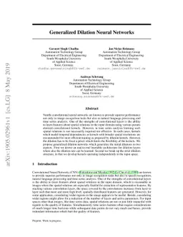 Generalized Dilation Neural Networks