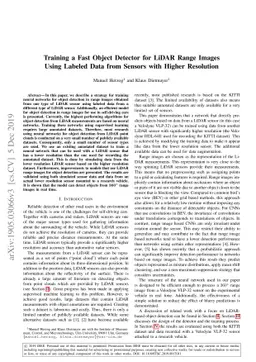 Training a Fast Object Detector for LiDAR Range Images Using Labeled
  Data from Sensors with Higher Resolution