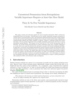 Unrestricted Permutation forces Extrapolation: Variable Importance
  Requires at least One More Model, or There Is No Free Variable Importance