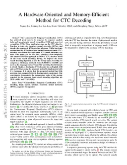 A Hardware-Oriented and Memory-Efficient Method for CTC Decoding