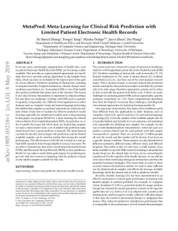 MetaPred: Meta-Learning for Clinical Risk Prediction with Limited
  Patient Electronic Health Records