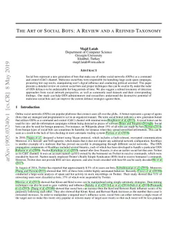 The Art of Social Bots: A Review and a Refined Taxonomy