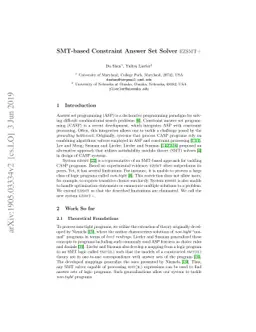 SMT-based Constraint Answer Set Solver EZSMT+