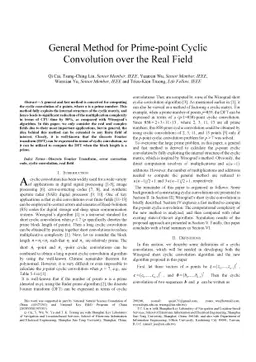 General Method for Prime-point Cyclic Convolution over the Real Field
