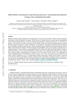 Multi-fidelity classification using Gaussian processes: accelerating the
  prediction of large-scale computational models