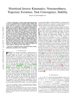 Prioritized Inverse Kinematics: Nonsmoothness, Trajectory Existence,
  Task Convergence, Stability