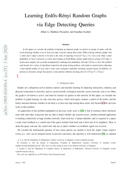 Learning Erdős-Rényi Random Graphs via Edge Detecting Queries