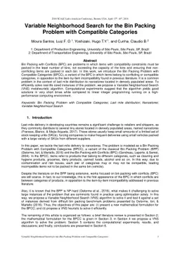Variable Neighborhood Search for the Bin Packing Problem with Compatible
  Categories