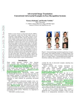 Adversarial Image Translation: Unrestricted Adversarial Examples in Face
  Recognition Systems
