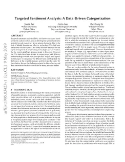 Targeted Sentiment Analysis: A Data-Driven Categorization