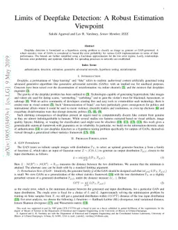 Limits of Deepfake Detection: A Robust Estimation Viewpoint