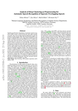 Analysis of Deep Clustering as Preprocessing for Automatic Speech
  Recognition of Sparsely Overlapping Speech