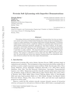 Pretrain Soft Q-Learning with Imperfect Demonstrations