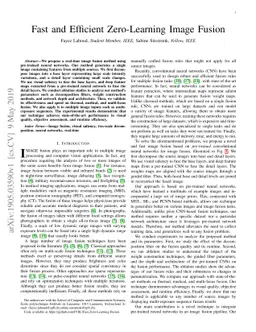 Fast and Efficient Zero-Learning Image Fusion