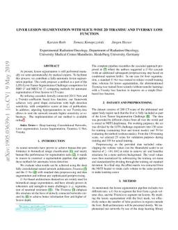 Liver Lesion Segmentation with slice-wise 2D Tiramisu and Tversky loss
  function