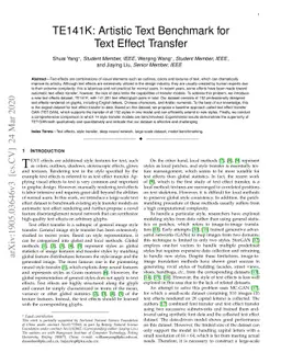 TE141K: Artistic Text Benchmark for Text Effect Transfer