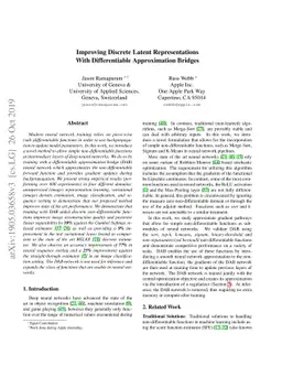 Improving Discrete Latent Representations With Differentiable
  Approximation Bridges