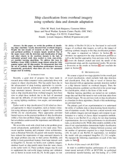 Ship classification from overhead imagery using synthetic data and
  domain adaptation