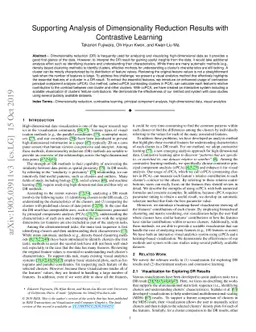 Supporting Analysis of Dimensionality Reduction Results with Contrastive
  Learning