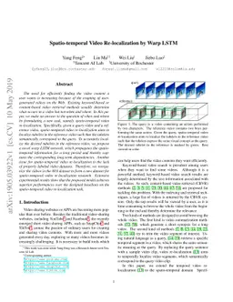 Spatio-temporal Video Re-localization by Warp LSTM