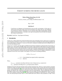 Credit Scoring for Micro-Loans