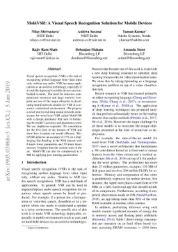 MobiVSR: A Visual Speech Recognition Solution for Mobile Devices