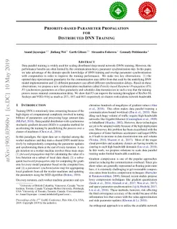 Priority-based Parameter Propagation for Distributed DNN Training