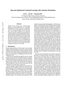 Bayesian Optimized Continual Learning with Attention Mechanism