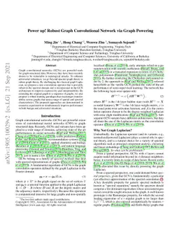 Power up! Robust Graph Convolutional Network via Graph Powering